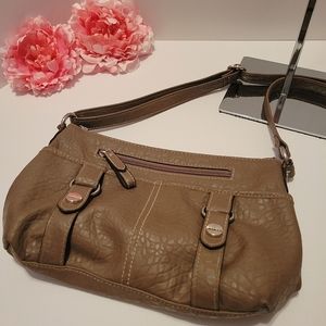 Brown Pebbled Rosetti Crossbody